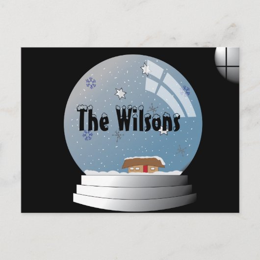 Snowglobe Illustratie Briefkaart (Voorkant)