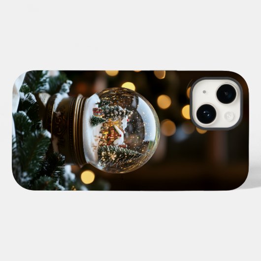 Snowglobe iPhone Case - Perfect voor Kerstmis! (Achterkant (horizontaal))
