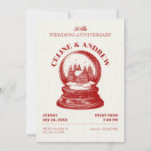 Snowglobe Kerstbruiloft Kaart (Voorkant)