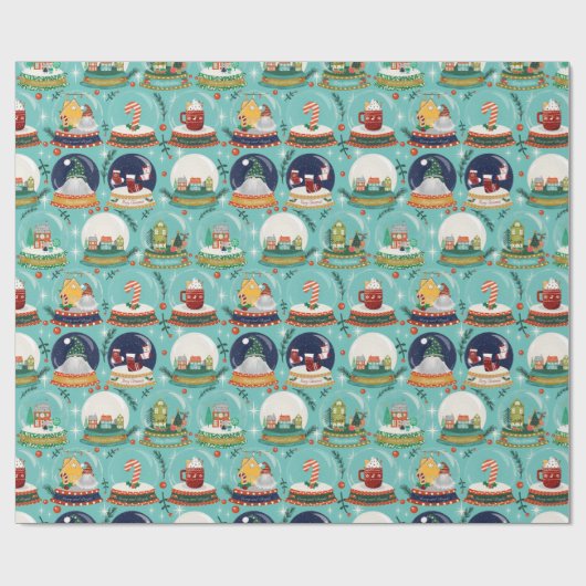 SnowGlobe//Kerstmis//Gnome//Gingerbread House Cadeaupapier (Vlak)