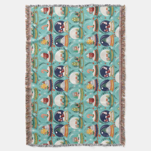 SnowGlobe//Kerstmis//Gnome//Gingerbread House Deken (Voorkant Verticaal)