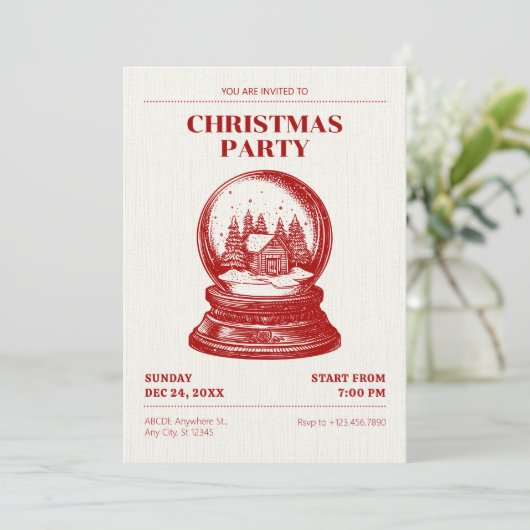 Snowglobe Kerstmis Kaart (Staand voorkant)