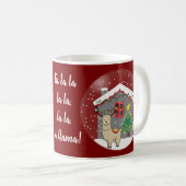 Snowglobe Llama met kerstboom en huis Koffiemok (Voorkant rechts)