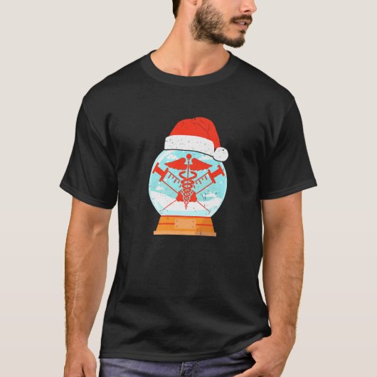 Snowglobe Medical Doctor Caduceus Medical Symbool  T-shirt (Voorkant)