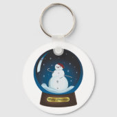 Snowglobe met schattige sneeuwman sleutelhanger (Voorkant)