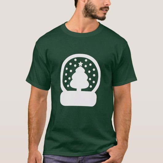 Snowglobe-pictogram voor kerstmis t-shirt (Voorkant)