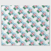 Snowglobe Santa Claus, Star, Bird Cadeaupapier (Vlak)