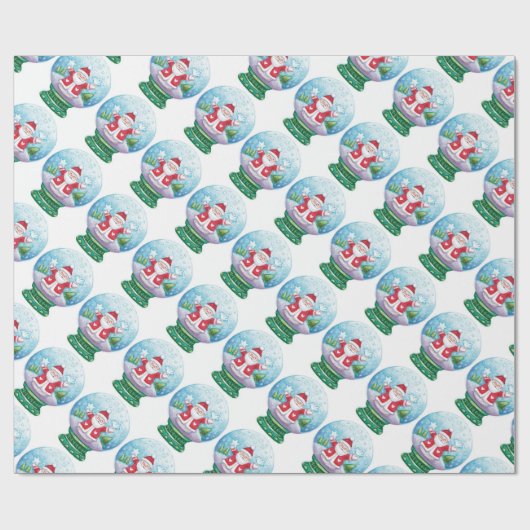 Snowglobe Santa Claus, Star, Bird Cadeaupapier (Vlak)