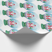 Snowglobe Santa Claus, Star, Bird Cadeaupapier (Hoek)