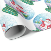 Snowglobe Santa Claus, Star, Bird Cadeaupapier (Rol Hoek)