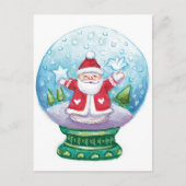 Snowglobe Santa Claus, Star, Bird Feestdagenkaart (Voorkant)