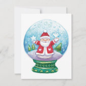 Snowglobe Santa Claus, Star, Bird Feestdagenkaart (Voorkant)