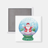 Snowglobe Santa Claus, Star, Bird Magneet (Voorkant / Achterkant)