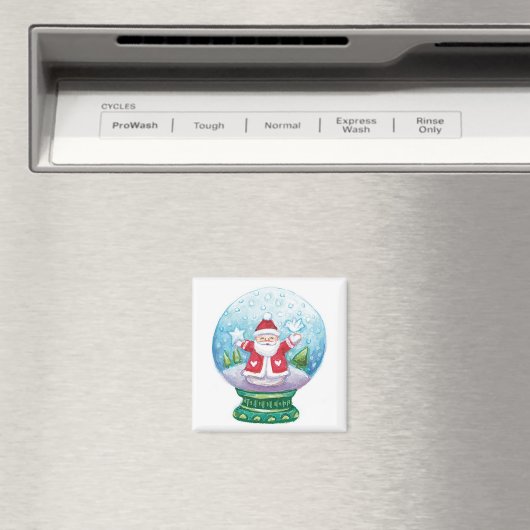 Snowglobe Santa Claus, Star, Bird Magneet (Insitu (Vaatwasser))