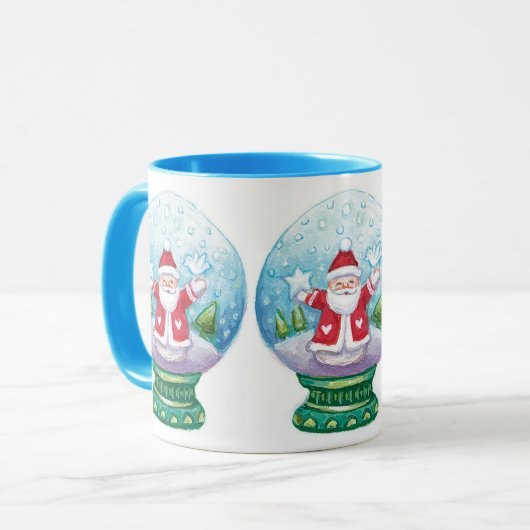 Snowglobe Santa Claus, Star, Bird Mok (Voorkant links)