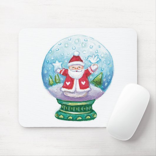 Snowglobe Santa Claus, Star, Bird Muismat (Met muis)