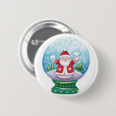 Snowglobe Santa Claus, Star, Bird Ronde Button 5,7 Cm (Voorkant /achterkant)