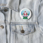 Snowglobe Santa Claus, Star, Bird Ronde Button 5,7 Cm (In situ)