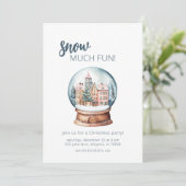 Snowglobe Snow Veel leuke kerstfeest uitnodiging (Staand voorkant)