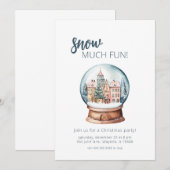 Snowglobe Snow Veel leuke kerstfeest uitnodiging (Voorkant / Achterkant)