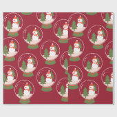 Snowglobe Snowman Kerstmis Cadeaupapier (Vlak)