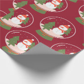 Snowglobe Snowman Kerstmis Cadeaupapier (Hoek)