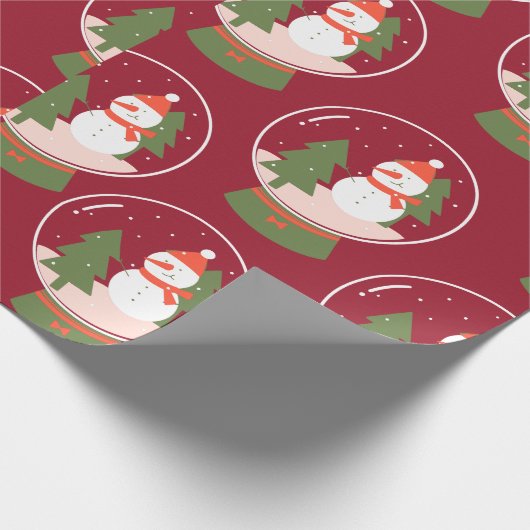 Snowglobe Snowman Kerstmis Cadeaupapier (Hoek)