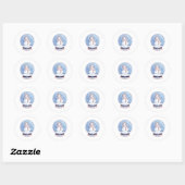 SNOWGLOBE SNOWMAN RONDE STICKER (Vel)
