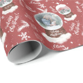 Snowglobe voor prettige kerstillustratie cadeaupapier (Rol Hoek)