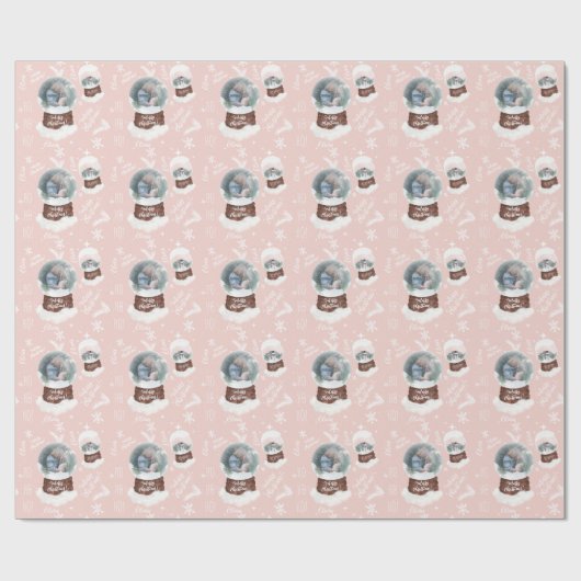 Snowglobe voor prettige kerstillustratie cadeaupapier (Vlak)