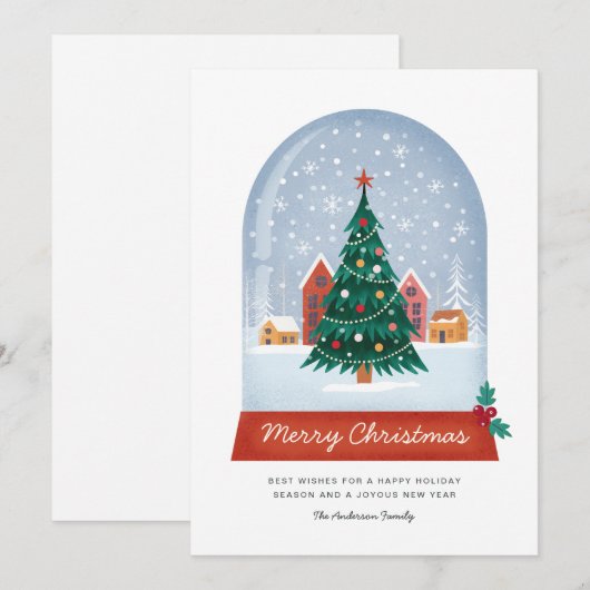Snowglobe-Wenskaart Feestdagenkaart (Voorkant / Achterkant)