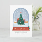 Snowglobe-Wenskaart Feestdagenkaart (Staand voorkant)