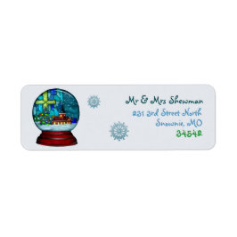 Snowglobe Whimsey katholieke feestdag Etiket