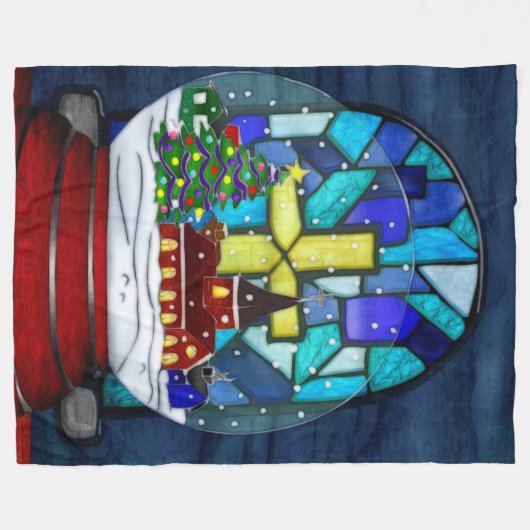 Snowglobe Whimsey katholieke feestdag Fleece Deken (Voorkant (Horizontaal))