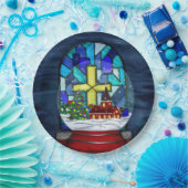 Snowglobe Whimsey katholieke feestdag Papieren Bordje (Feest)