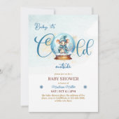 Snowglobe Winter Thema Baby shower Kaart (Voorkant)