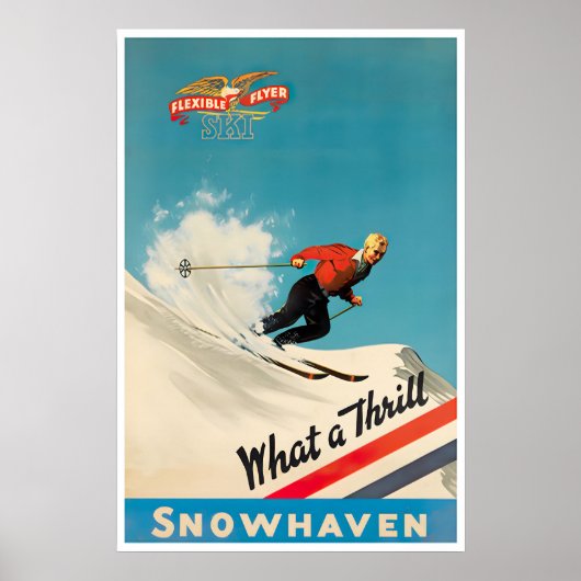 Snowhaven Art Vintage Idaho Ski Poster Retro (Voorkant)