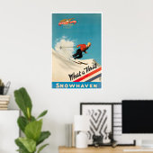 Snowhaven Art Vintage Idaho Ski Poster Retro (Thuiskantoor)