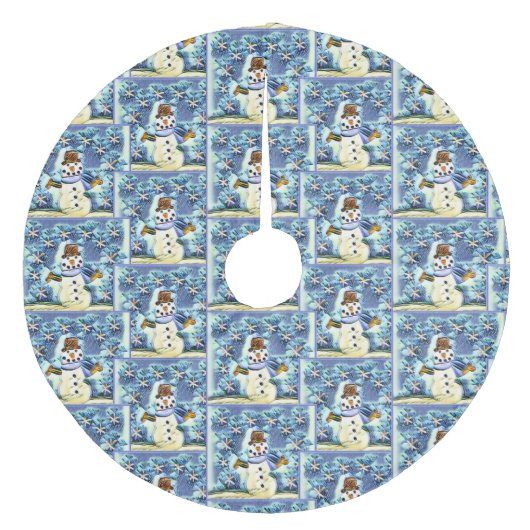 Snowie Snowman Fleece Kerstboom Rok (Voorkant)