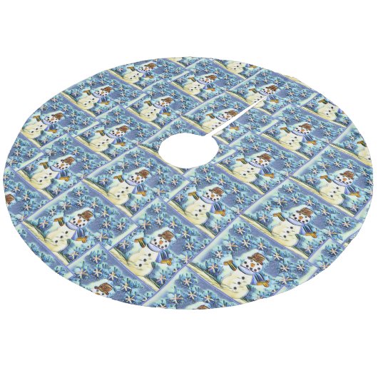 Snowie Snowman Fleece Kerstboom Rok (Gekanteld)