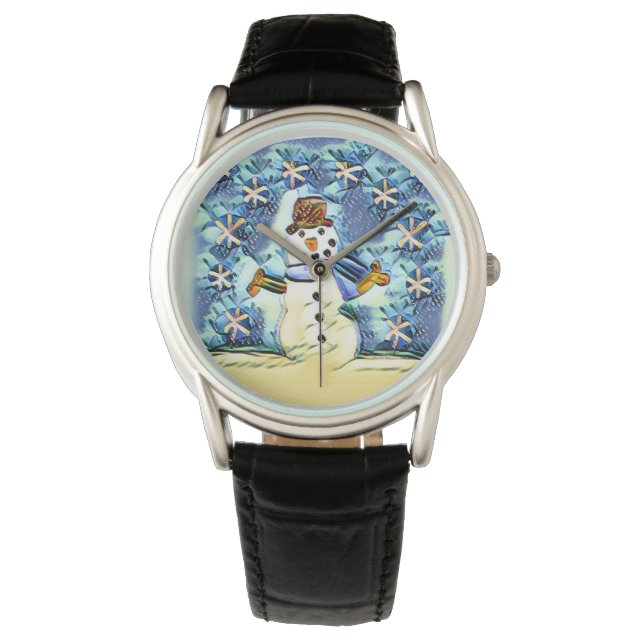 Snowie Snowman Horloge (Voorkant)
