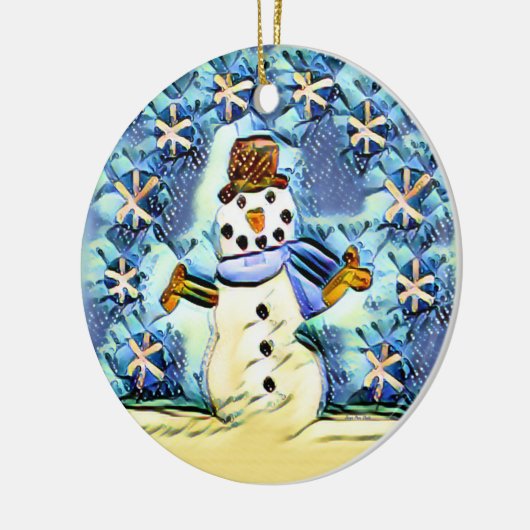 Snowie Snowman Keramisch Ornament (Links)