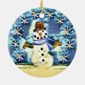 Snowie Snowman Keramisch Ornament (Achterkant)
