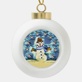 Snowie Snowman Keramische Bal Ornament