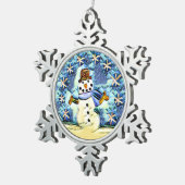 Snowie Snowman Tin Sneeuwvlok Ornament (Rechts)