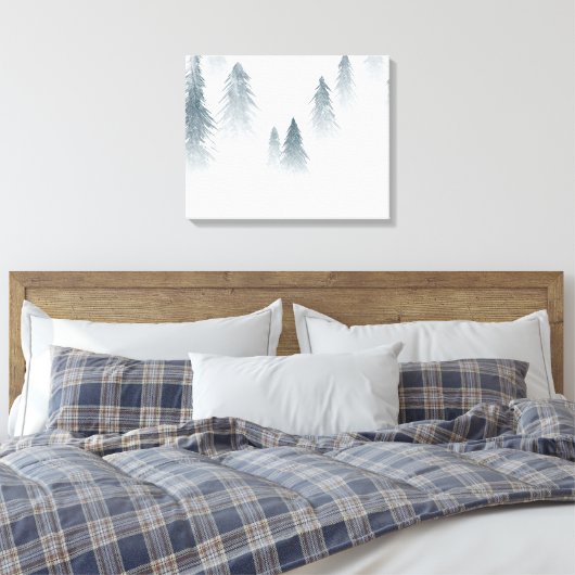 Snowing Forest Canvas Afdruk (Insitu (Slaapkamer))
