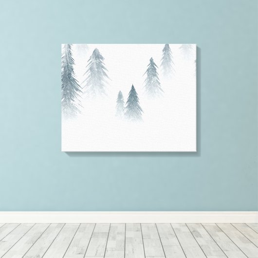 Snowing Forest Canvas Afdruk (Insitu (Houten vloer))