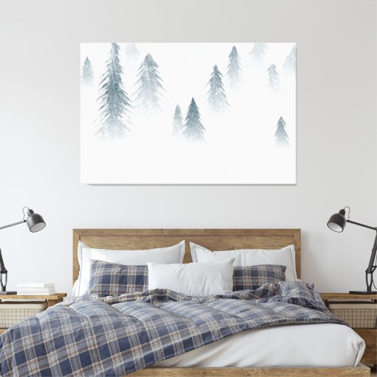 Snowing Forest Canvas Afdruk (Insitu (Slaapkamer))