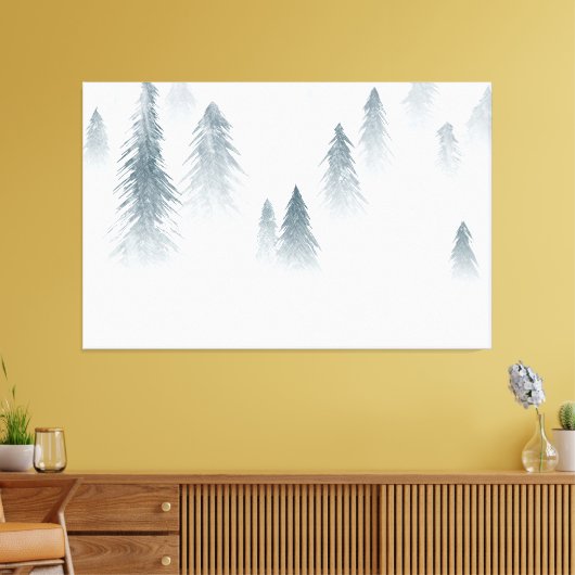 Snowing Forest Canvas Afdruk (Insitu (Woonkamer))
