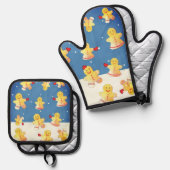 Snowing Gingerbread  Ovenwant & Pannenlap Set (Voorkant / Achterkant)